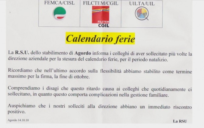 Calendario Ferie INVERNALE - il portale dei lavoratori